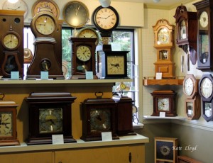 Interior of Kauffman's Handcrafted Clocks, Lancaster County, PA.