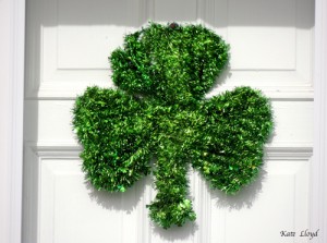 A fun shamrock on a front door