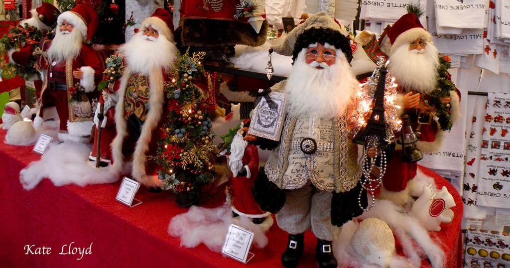 These jolly Santas beckoned me to shop in a small local store.