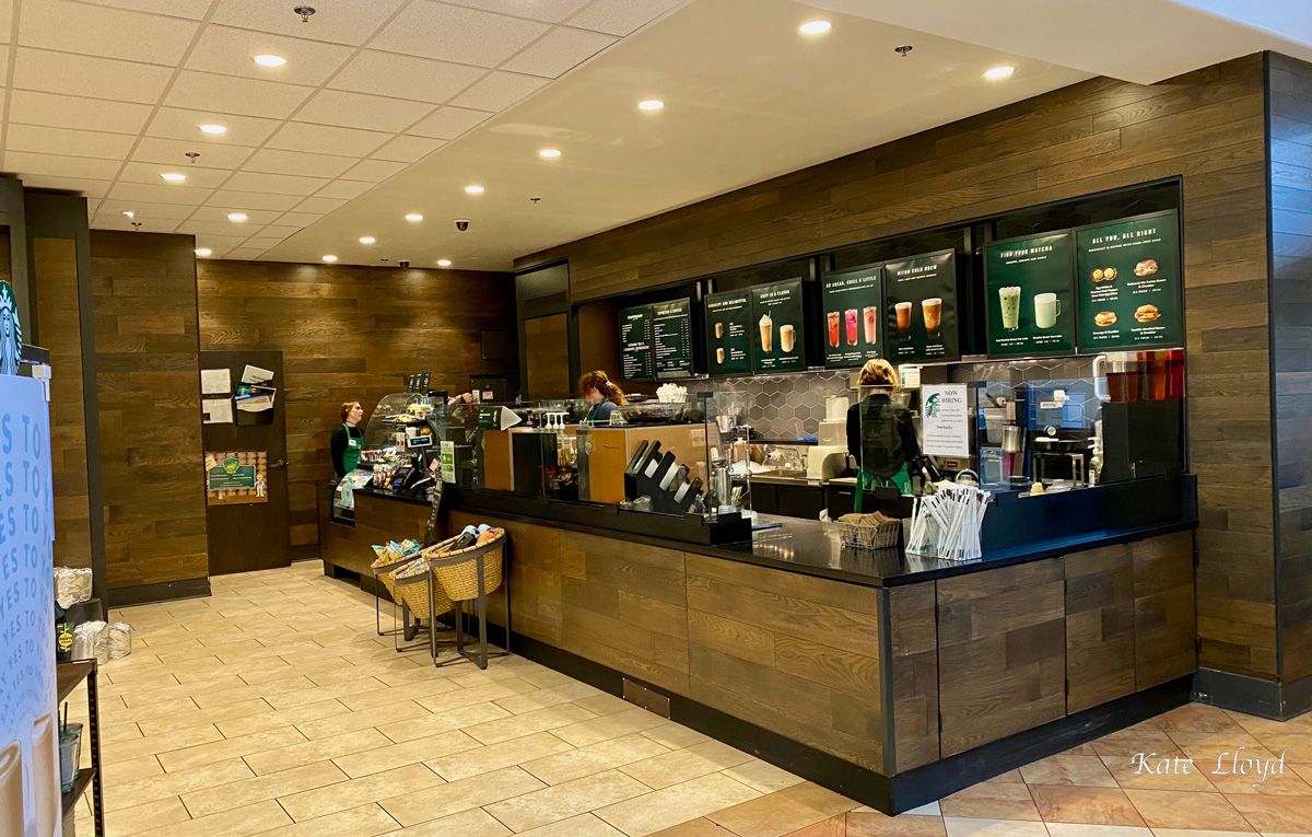 Usually this Starbucks is busy, but I prefer our coffee at home.