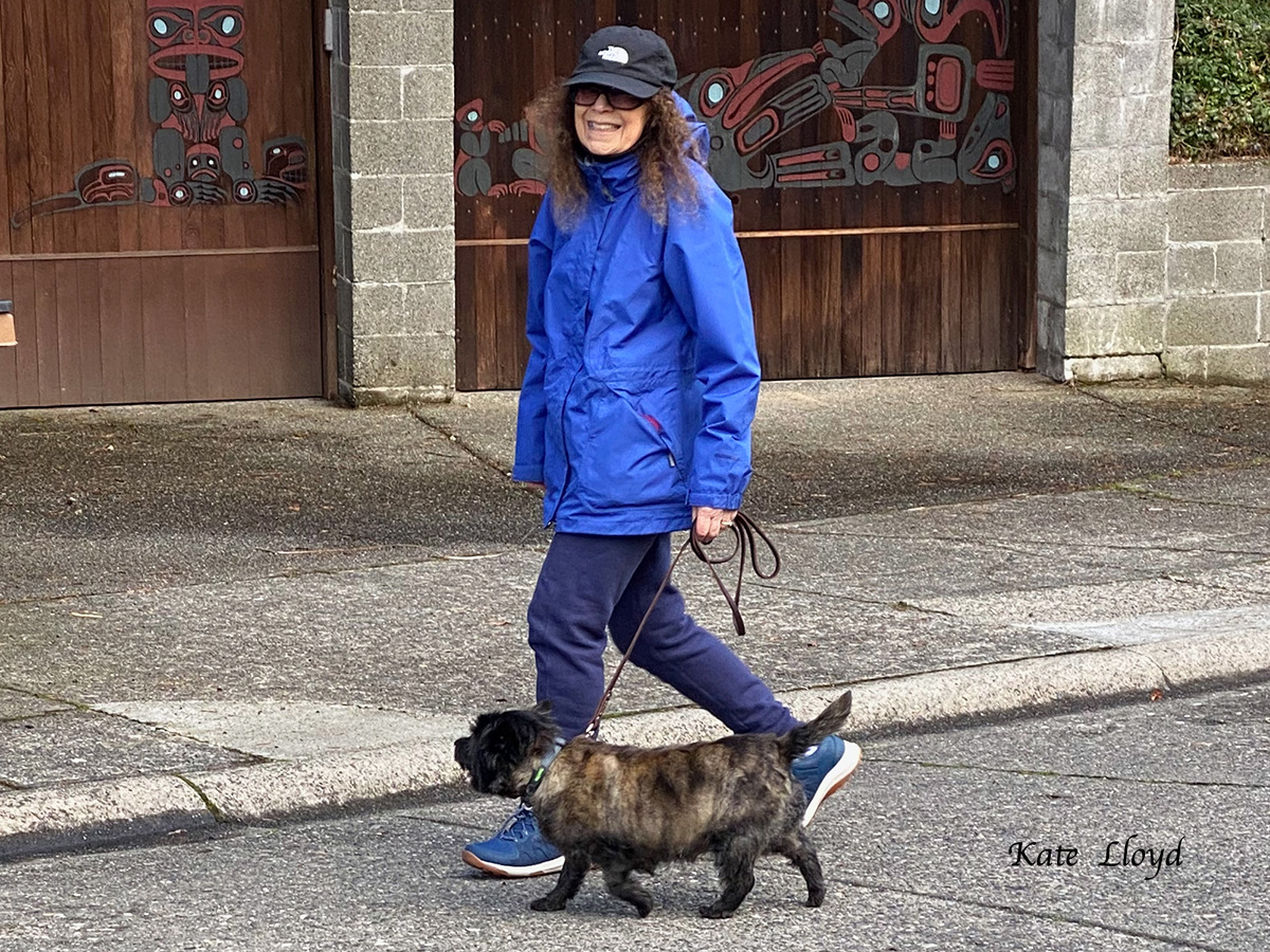 Kate Lloyd and Piper out for a walk