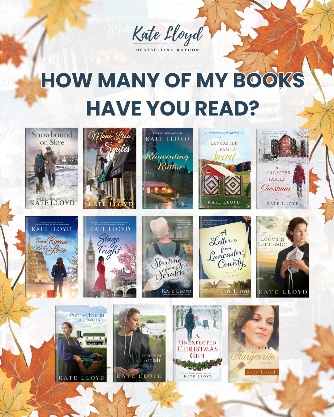 Fall graphic with Kate Lloyd books