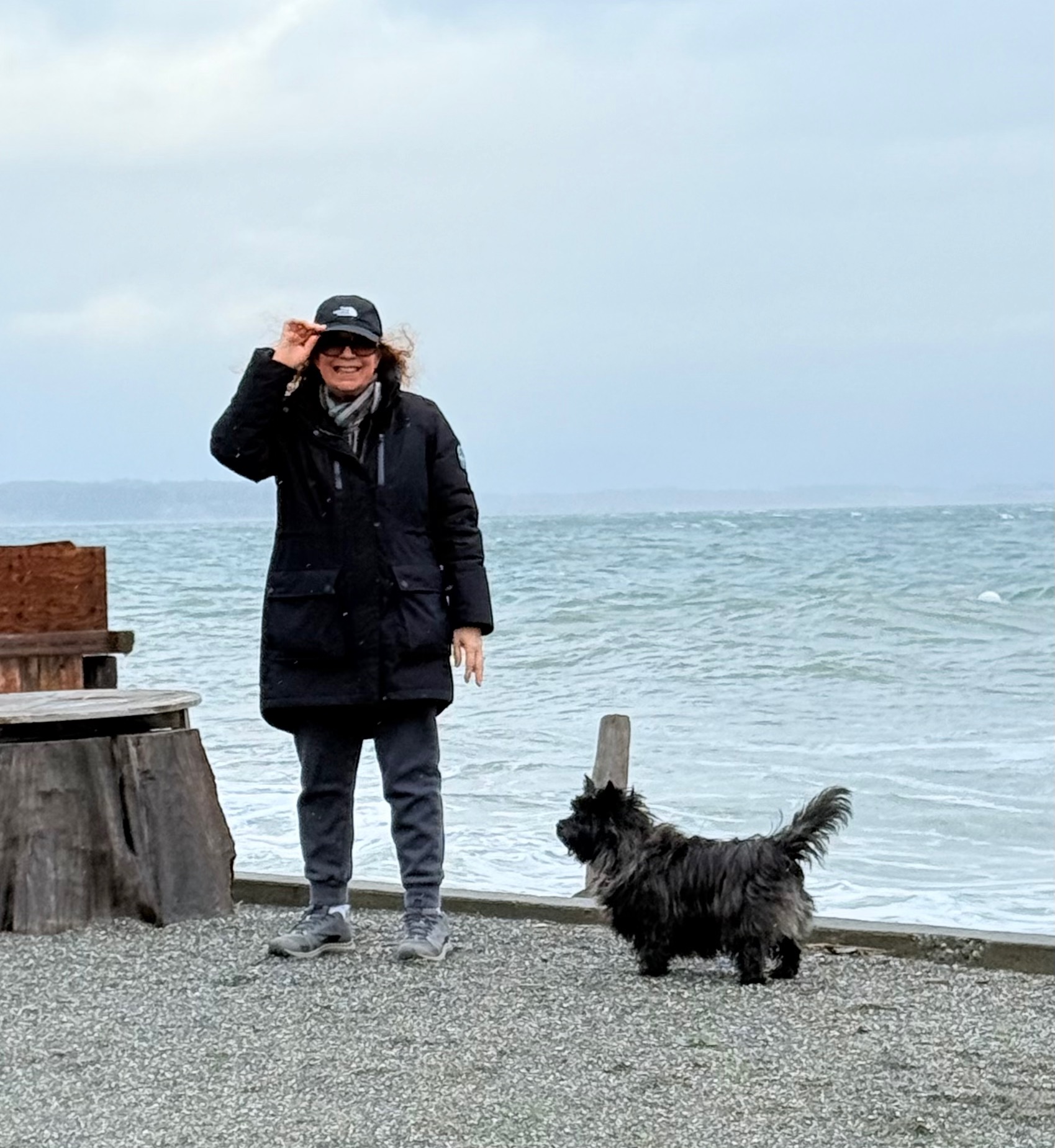 High tide on the Island.<br />
